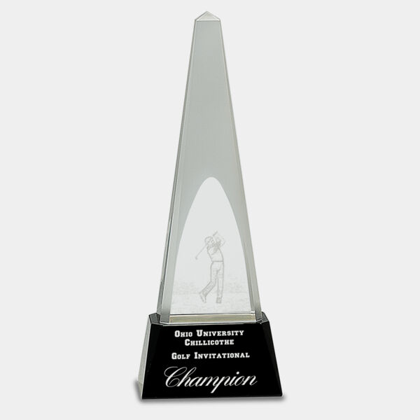 10 1/4" Crystal 3D Golf Spire on Pedestal Base Thumbnail