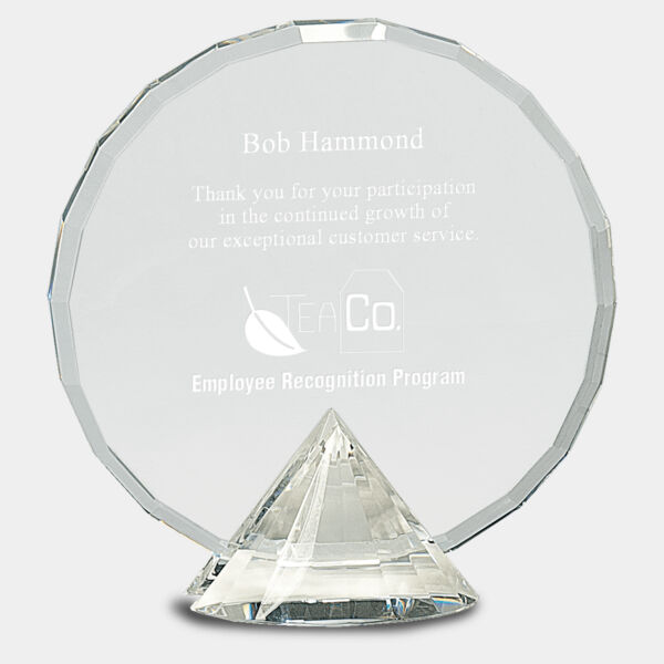 7 1/2" Round Crystal on Diamond Base Thumbnail