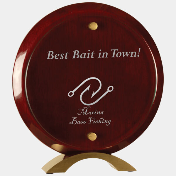 8 1/2" Round Piano Finish Floating Acrylic Standup Thumbnail