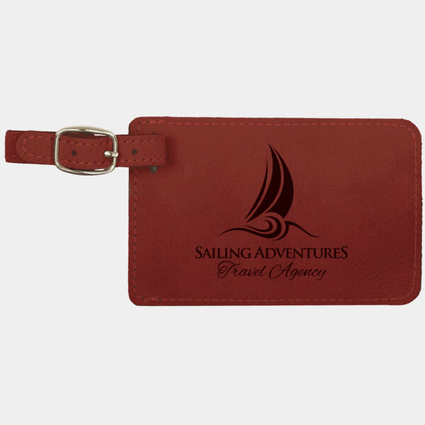 4 1/4" x 2 3/4" Rose Laserable Leatherette Luggage Tag Thumbnail