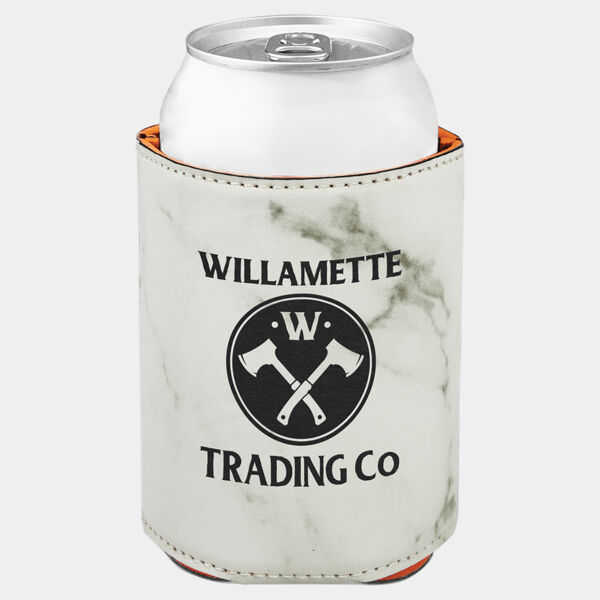 3 3/4" Marble Laserable Leatherette Beverage Holder Thumbnail