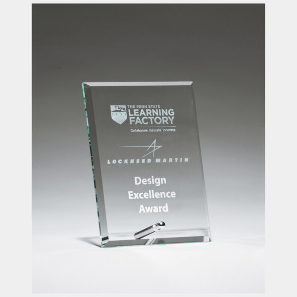 5" x 7" Glass Award with Plated Easel Post Thumbnail