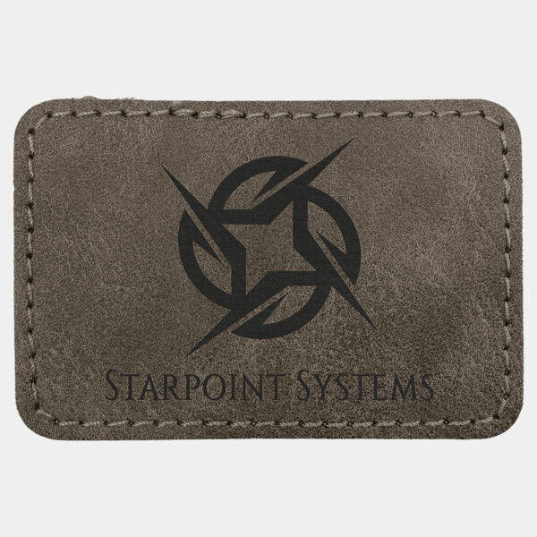 3" x 2" Dark Premier Laserable Leatherette Rectangle Patch with Kota Pro Adhesive - Creekside Collection Thumbnail