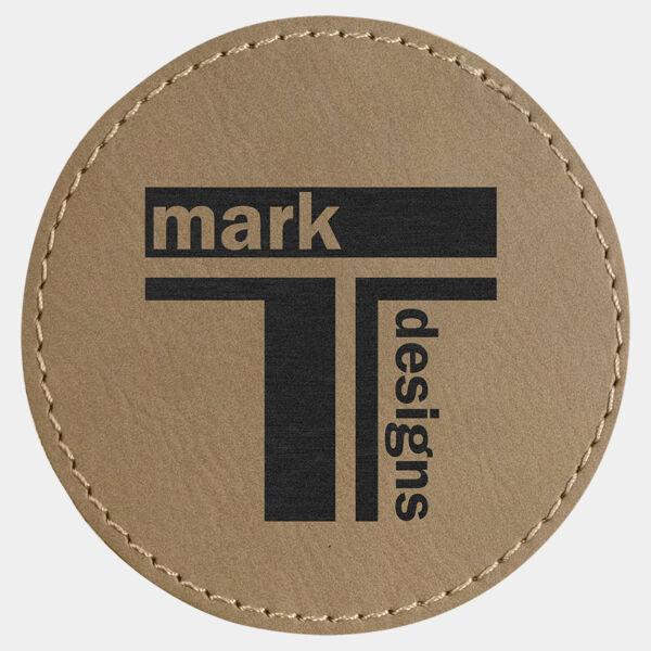 3" Round Laserable Leatherette Patch with Adhesive Thumbnail