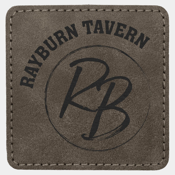 3" x 3" Dark Premier Laserable Leatherette Square Patch with Kota Pro Adhesive - Creekside Collection Thumbnail