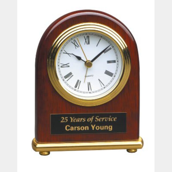4" x 5" Piano Finish Arch Desk Clock Thumbnail