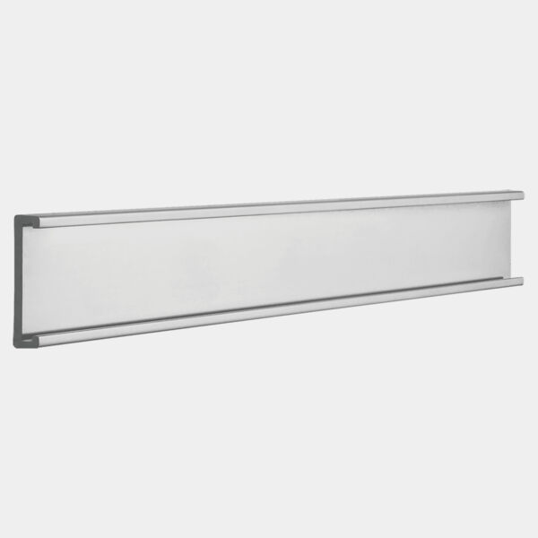 1" x 8", Shiny , Kota Pro Aluminum Wall Bracket without Mounting Holes, Fits 1/16" Thick Plastic Insert Thumbnail