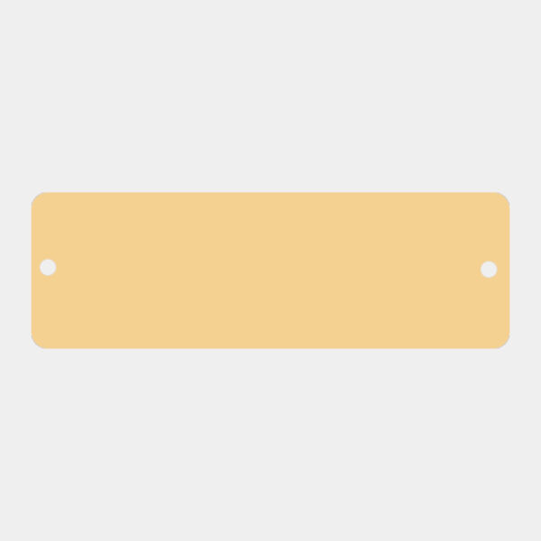 1" x 3 1/4" Brushed Brass Plate with Rounded Corners and Two Holes Thumbnail