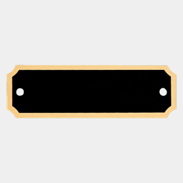 1" x 3 1/4" Notched Corner Plate with Border and Two Holes Thumbnail