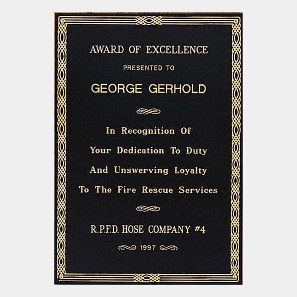 3 1/2" x 5" Laserable Brass Plate with Design Border Thumbnail